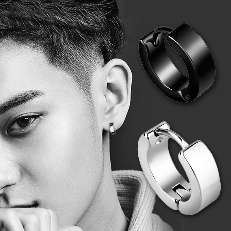 Usd 6 49 Black Stud Earrings Male Korean Temperament Black Stud Earrings Male Korean Temperament Personality Tide Men S Ear Clip Single Hiphop Net Red