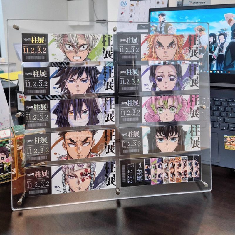Demon Slayer Color Paper Card Holder Acrylic Storage Photo Frame Transparent ins Desktop Display Stand