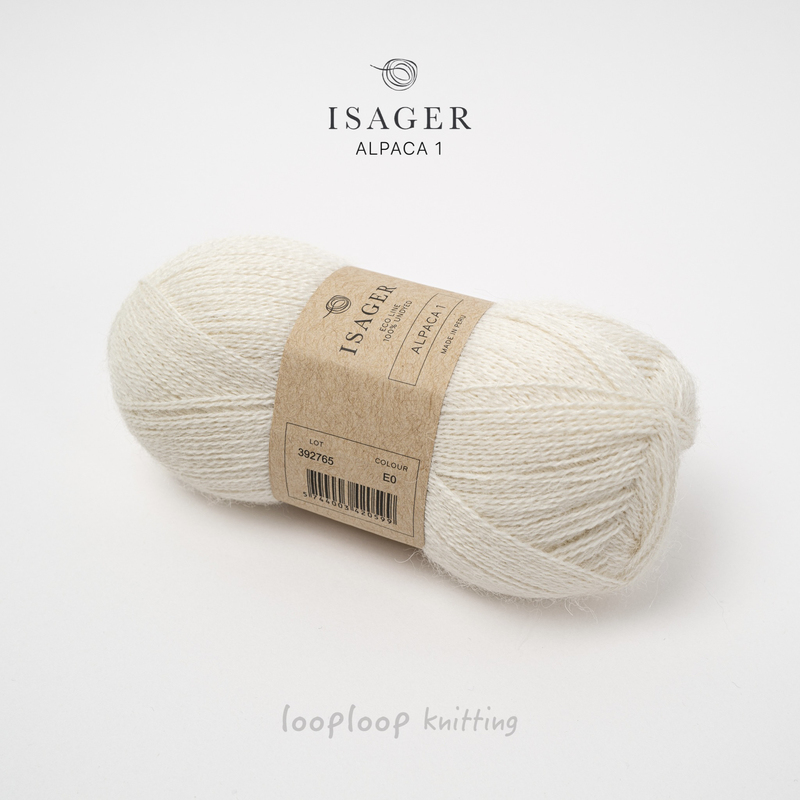 Isager Alpaca 1 Alpaca 1 Imported from Denmark, Soft and Ultra-Fine Hand-Knitted Wool for Autumn and Winter 400m 50g