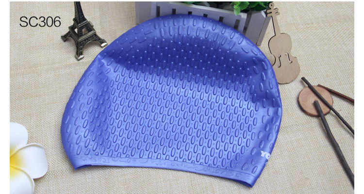 Thời trang quá khổ không thấm nước dành cho người lớn mũ bơi nữ tóc dài không kéo đầu silicone mũ nam tai lớn đầu XL 	combo mũ kính bơi	