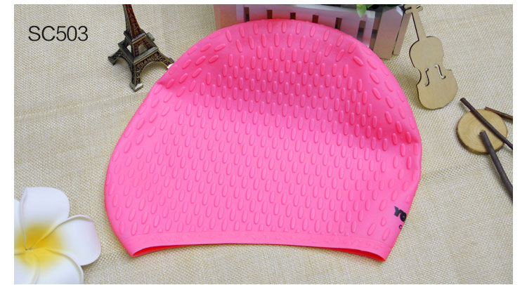 Thời trang quá khổ không thấm nước dành cho người lớn mũ bơi nữ tóc dài không kéo đầu silicone mũ nam tai lớn đầu XL 	combo mũ kính bơi	