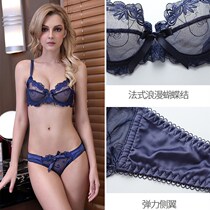 Underwear set of womens ultra-thin transparent sexy bra sexy bra sexy large size lace coquettish perspective underwear set