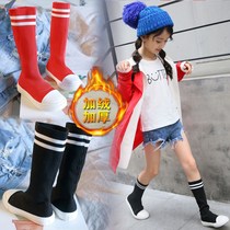 Childrens knitted wool socks boots girls girls boots spring and autumn single boots 2018 new childrens leisure socks shoes