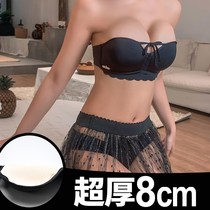 Extra thick bra 10cm super thick gathering strapless non-slip underwear women thick 8cm upper shoulder shoulder bra 9