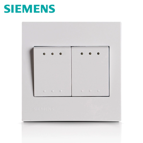 Siemens Switch Panel панель 86 серия Lingzhi серии Yaibai Двойной флуоресценцию двух -дигита два -открытый однопроизводительный выключатель