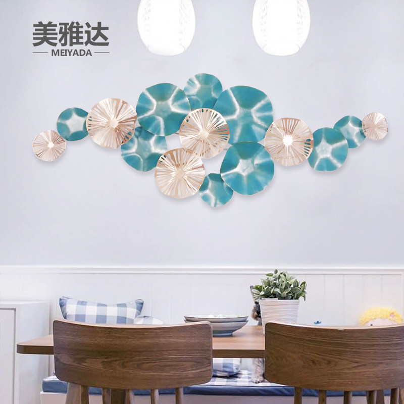 Nordic Metal Lotus Leaf Wall Decoration Living Room Dining Room Dining Room Sofa Genguan Background Wall Wall Wall Creative Decoration Hanging INS