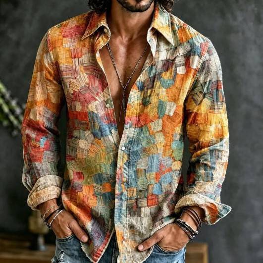 Fashionable New Men's Long-Sleeved Shirts for Autumn, 3D Printed Cardigans, Comfortable Autumn Tops