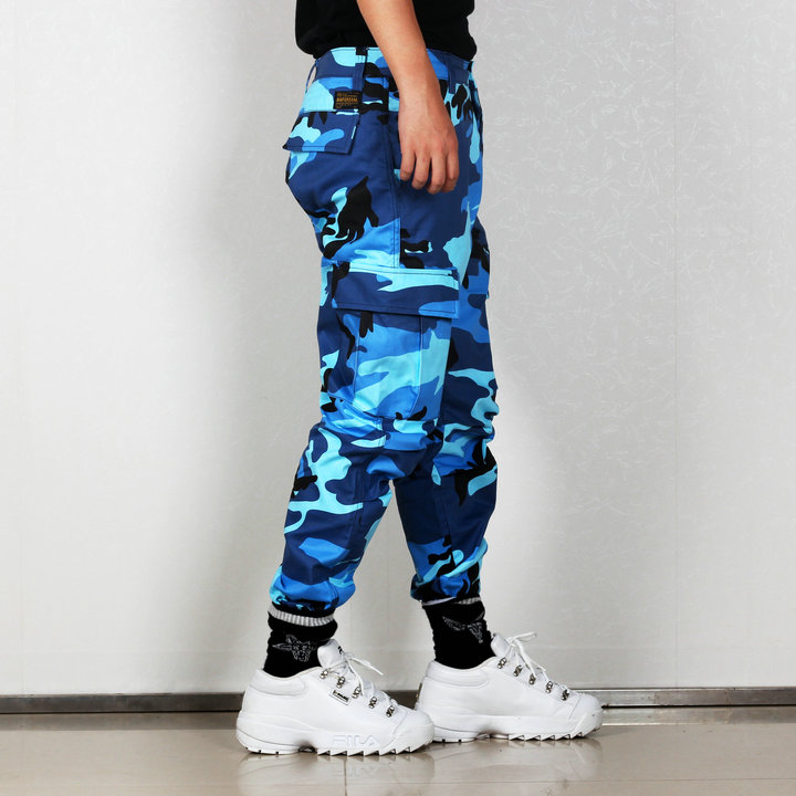 mens blue camo trousers