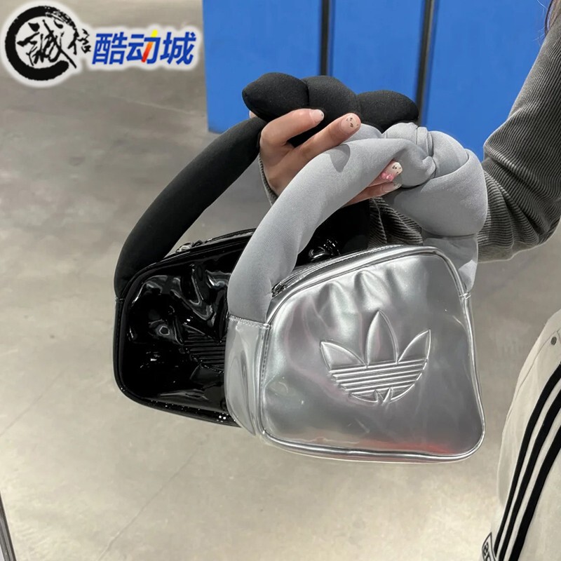Adidas Trefoil Women's Glossy Fashion Versatile Bow Mini Handbag Jc6010 Jc6012