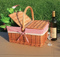 Picnic picnic basket Outing picnic picnic spring ins net red picnic supplies with woven basket Bread and vegetables