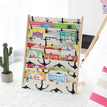 Pure solid wood childrens bookshelf baby bookcase kindergarten book rack and the same picture frame cartoon toy storage