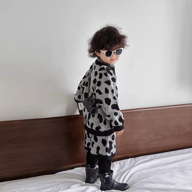 French-Style Boys' Knitted Cardigan, New Spring and Autumn Kindergarten Jacket, Trendy Children's Clothing, Stylish Baby Sweater Set