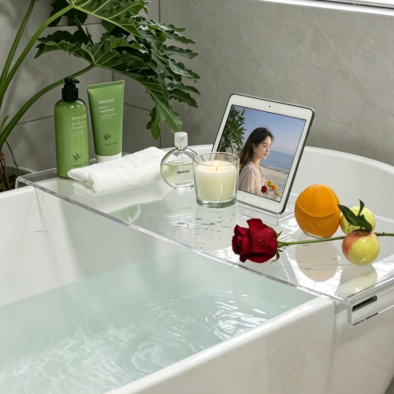 Transparent and Simple Acrylic Storage Rack Spa Bathroom Multi-Functional Bathtub Storage Rack Table Board Bath Waterproof Bracket Transparent and Simple Acrylic Storage Rack Spa Bathroom Multi-Functional Bathtub Storage Rack Table Board Bath Waterproof Bracket