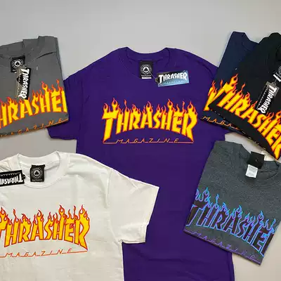 Thrasher classic FLAME short sleeve T-shirt FLAME TEE T SHIRT basic men's skateboard spot