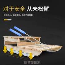 Skateboard wooden car ice car log ice sled car old-fashioned ski tool snow skating outdoor nostalgic sledge