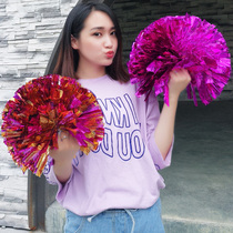 Cheerleaders Playboy Square Dance Team hand to take flowers and hand flowers Double four fingers Buttons Colorful ball performance props cheerleading flowers