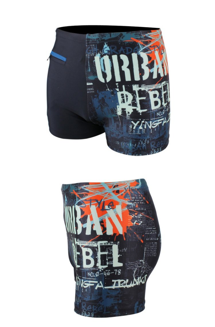 2017 Anh tóc giản dị kích thước lớn quần short boxer nam in kỹ thuật số khóa kéo túi đào tạo áo tắm Y3015 quần bơi nam yingfa