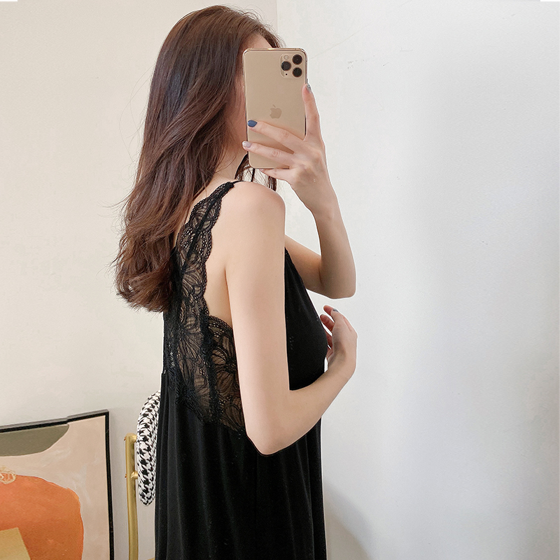 With Chest Cushion Sexy Sleeping Dress Woman Modele Lace Mermaid Beauty Back Strap Dresses Loose large size Bottom Skirt Pyjamas
