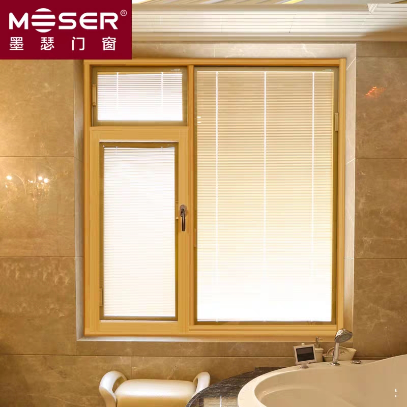 German Mousse Wood Windows Aluminum Clad Wood Doors And Windows Tempered Glass Seal Balcony Flat Open Floor Window Customized