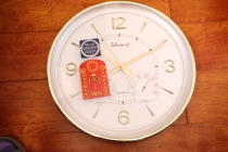 TELESONIC Uranus 14 inch round wall clock clock silent living room clearance Q6636 Hygrometer