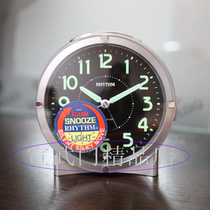 Japan Liseng RHYTHM alarm clock mute sweeping seconds snooze night light living room fluorescent children elderly big character CRE807