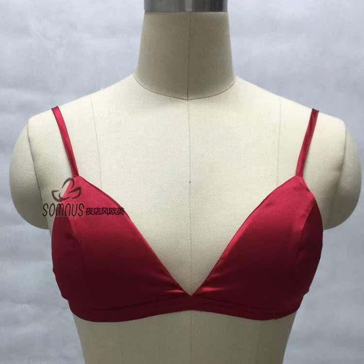 Không có vòng thép mỏng phần gợi cảm mịn màng kết cấu áo ngực hoang dã cup tam giác bikini màu đen gợi cảm cup ngực