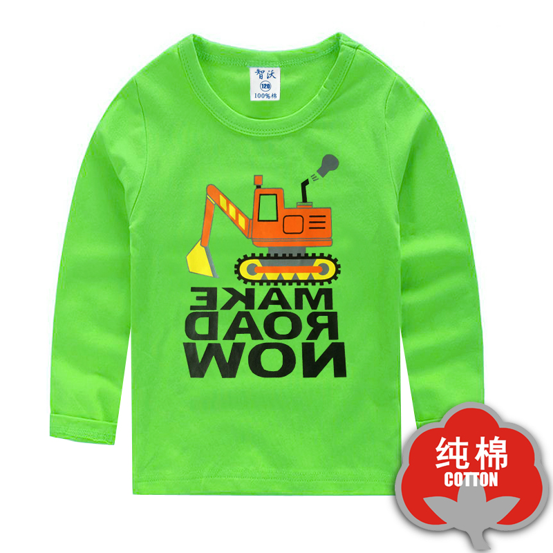 Áo thun cotton dài tay cho bé 2018 mùa thu mới cho bé trai và bé gái áo phông bé trai 1-12 tuổi