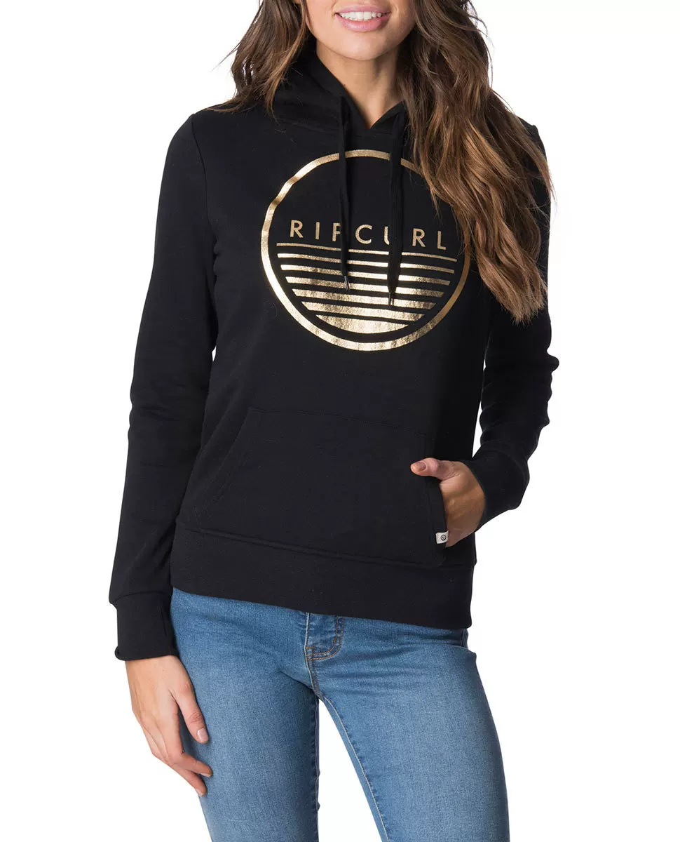 Женская худи-RIPCURL с отражающими элементами и меховой подкладкой, черная