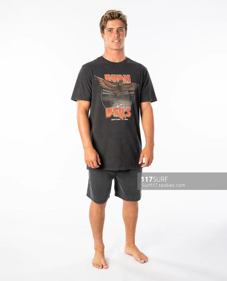 RIPCURL [краткая футболка водоросль хлопковая ретро T-Shirts Bells Tee Australian купальный бренд]