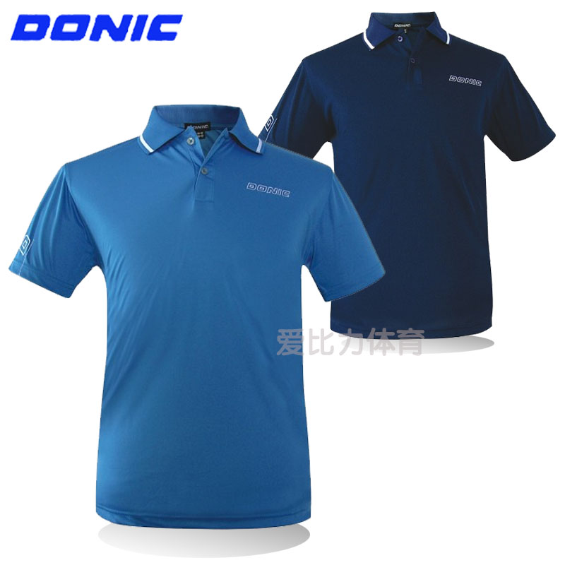 New DONIC DONIC lapel men's and women's table tennis uniform training suit T-shirt short sleeve