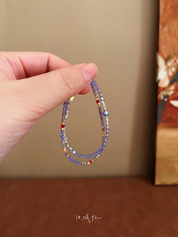Memories of the Old City | Indigo Blue Niche Design Light Luxury Bracelet for Women Natural Stone Tanzanite Pearl 925 Silver Memories of the Old City | Indigo Blue Niche Design Light Luxury Bracelet for Women Natural Stone Tanzanite Pearl 925 Silver