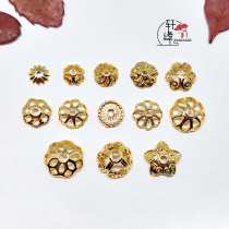 Plated 18K real gold color-preserving flower holder Gold flower holder bracelet handmade beaded holder Bowl holder spacer DIY jewelry material