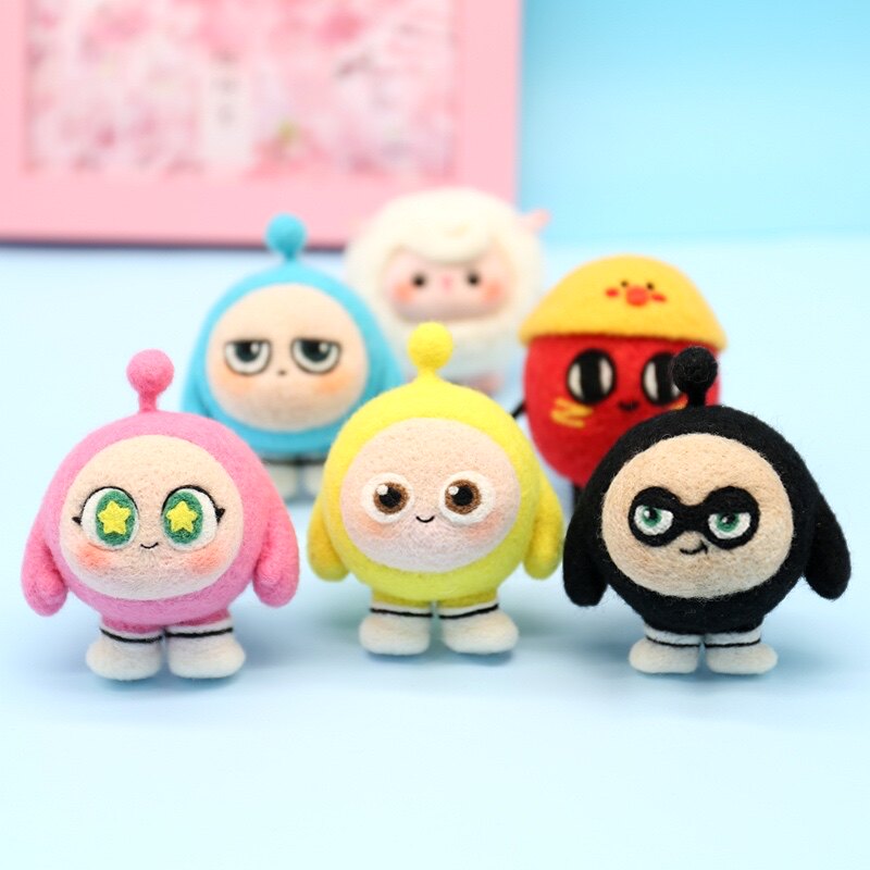 Wool Felt Poke Poke Fun Artisanal DIY Egg-boy Party Elementary School Boy Doll Gift Key Buckle Material Bag-Taobao
