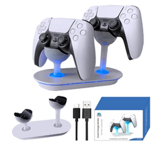Поддержка хоста ps5无线手柄双座充 ps5触点充电底座 ps5蓝牙手柄充电器带显示灯