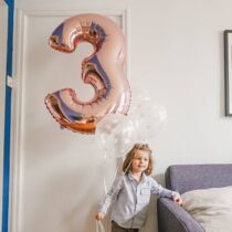 ins Birthday wedding anniversary 32 inch popular rose gold digital aluminum film balloon decoration dress up photo props