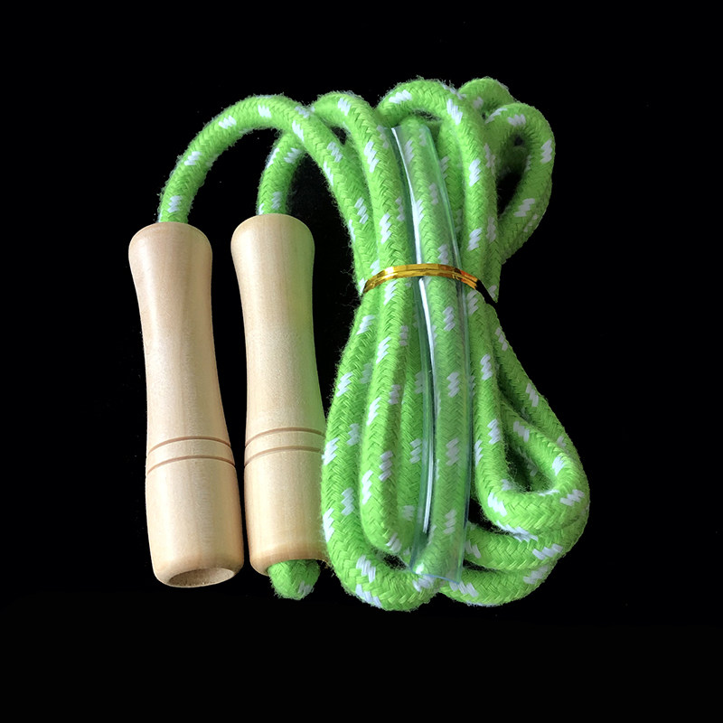 Children jump rope kindergarten primary school adjustable wooden handle cotton rope sports single adult beginner no knot anti-entanglement