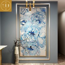 Crystal Glass Mosaic Background Wall Jigsaw Puzzle Parquet Decoration Painting Fresco Mural Genguan Tile Suxuan Wall Patch Blue Roses