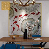 Mosaic decoration painting modern minimalist light extravagant living room upscale Nordic mosaic background wall hanging painting Jiuyu Tutu