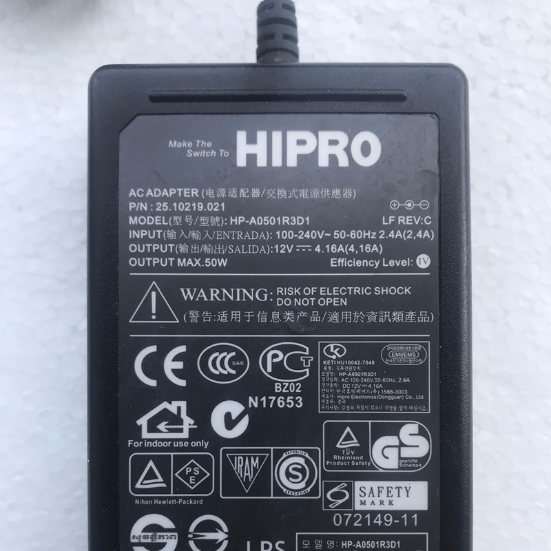 Power supply connector HIPOR 12V 4 16A Thin Client External Power Original PHIPOR