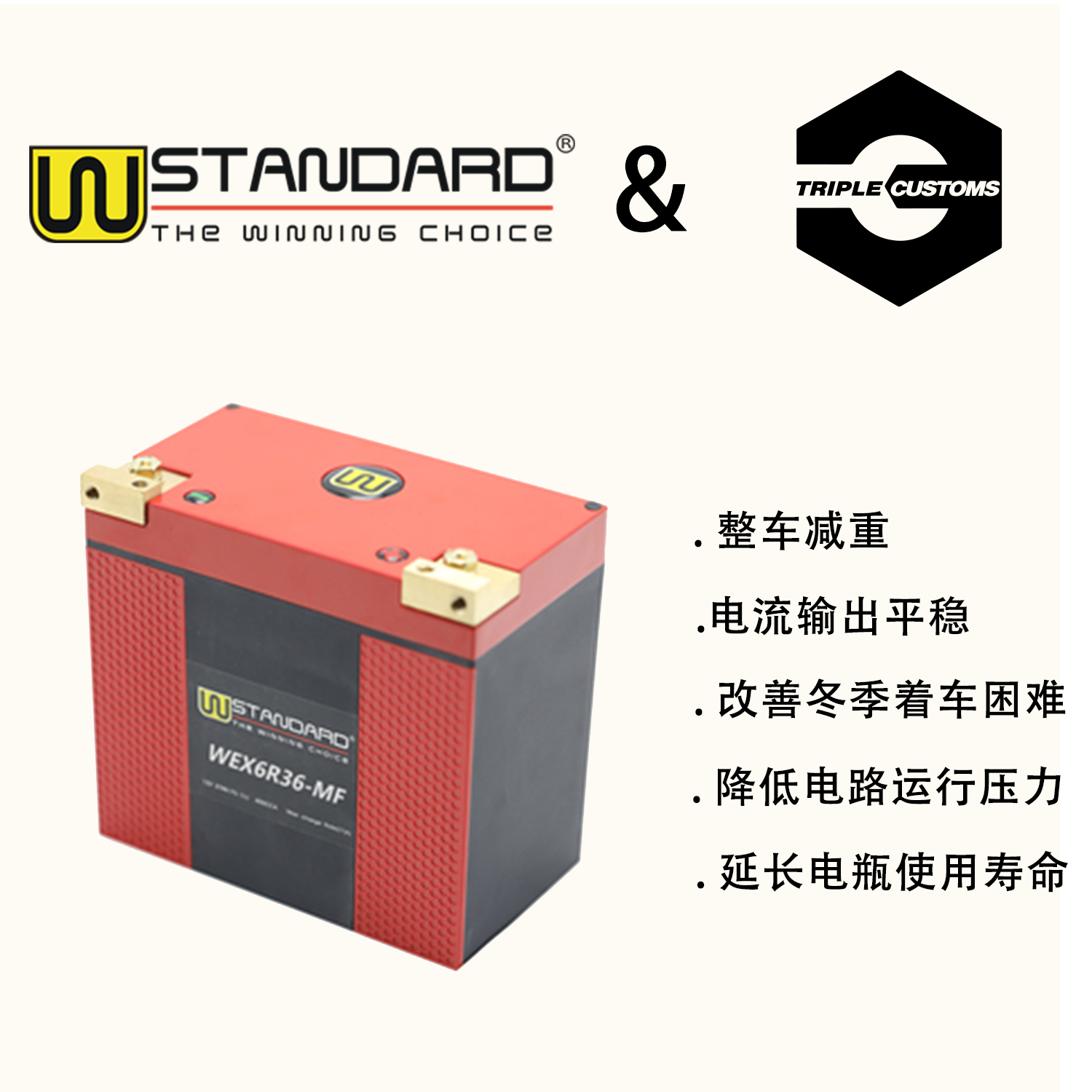 W-standard W Factory Lithium Battery High Performance Battery Locomotive Battery BMW Harley Battery