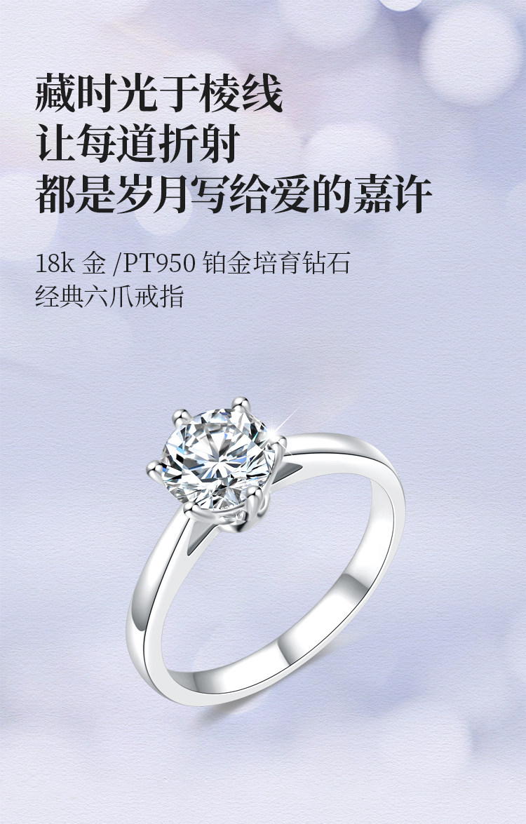 Кольцо Diamond Jia 18K белое золото, 0.5 карата, размер 14