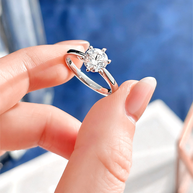 Кольцо Diamond Jia 18K белое золото, 0.5 карата, размер 14