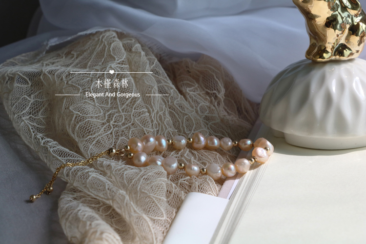 Xin chào rừng dâm bụt Hoa Kỳ 14K vàng ngọc trai baroque tự nhiên retro điều chỉnh mùa thu và mùa đông phụ nữ vòng vàng 18k