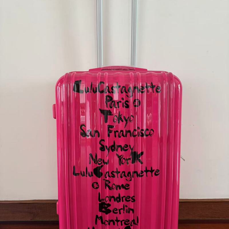 Factory Direct Sales, Ultra-Light Graffiti Letter Style Suitcase with Universal Wheels and Customs Lock, Trolley Suitcase, Travel Suitcase 24inch