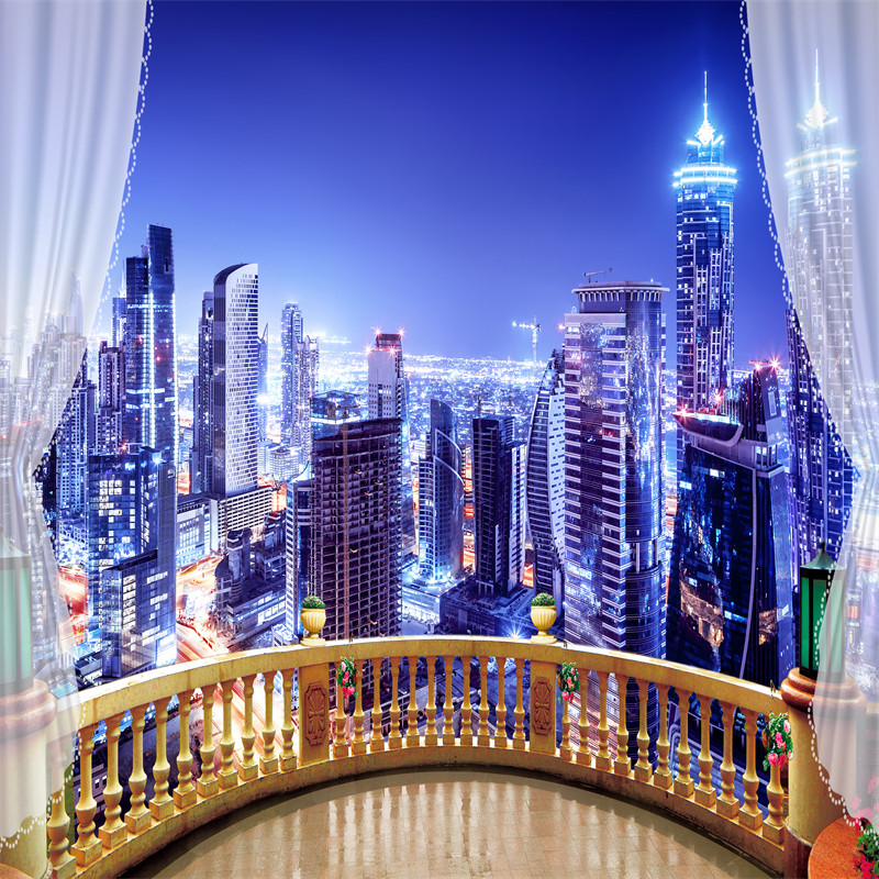 New live room curtain city night scene background cloth 3D stereo HD background cloth anchor live broadcast background wall cloth