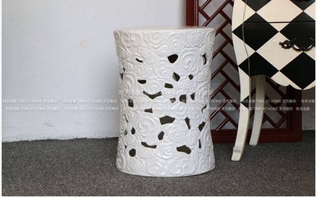 Jingdezhen Jixiang Yun ghế ghế trống rỗng trắng gốm với Trung Quốc sàn theo phong cách nhà tân cổ điển để đồ trang trí trần - Cái ghế sofa cổ điển