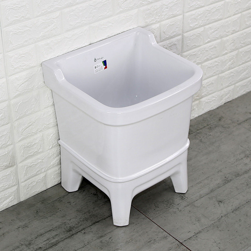 Automatic water mop pool Balcony small ceramic mop pool Household mop pool Powder room square mop bucket