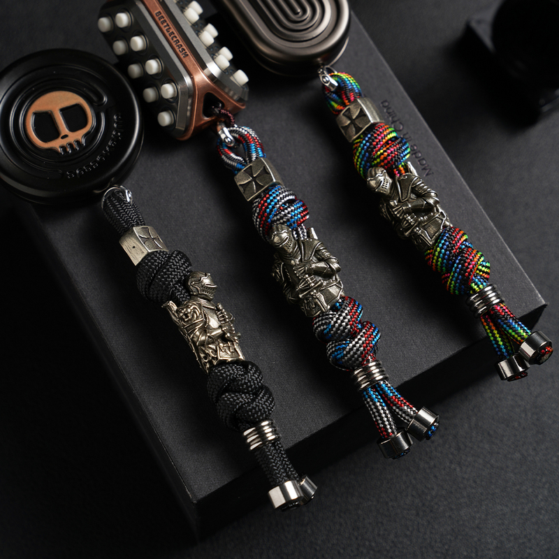 Edc Paracord Car Keychain Lanyard Men's Brass Horseshoe Buckle Pendant Commuter Knife Pendant Backpack Pendant DIY