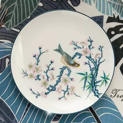 Hot sale Tangshan bone china 8 inch flat plate Chinese shallow plate 8 inch dumpling plate ceramic plate