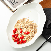 Pure white bone porcelain tableware personality large plate chicken rectangular ceramic fish plate large household fish plate steamed fish plate